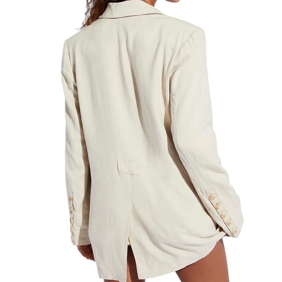 Free people white Olivia blazer no belt size XS - Picture 3 of 11